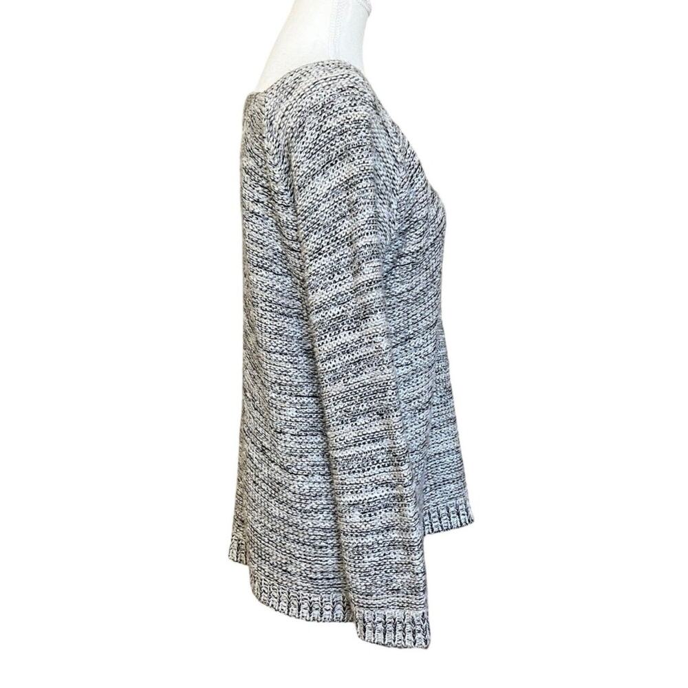 SUSINA Sweater Women's Medium Tan Black Gray Heathered Slouchy Keyhole Back - Picture 4 of 6